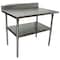 Bk Resources Work Table 16/304 Stainless Steel With Undershelf, 5"Riser 48"Wx30"D CVTR5-4830 - alternate 1